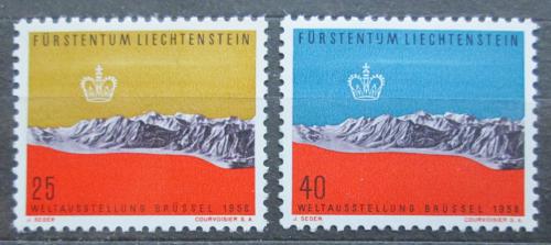 Poštovní známky Lichtenštejnsko 1958 Svìtová výstava v Bruselu Mi# 369-70