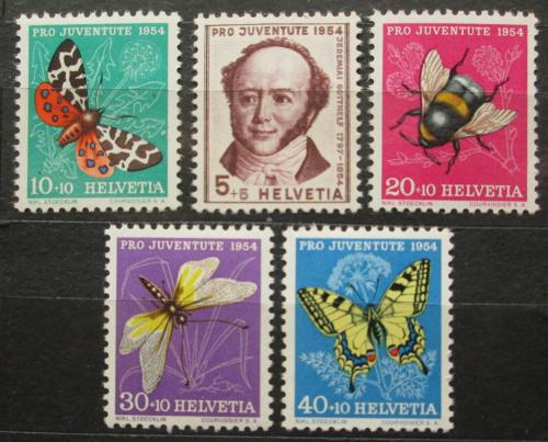 Poštovní známky Švýcarsko 1954 Hmyz a Jeremias Gotthelf Mi# 602-06 Kat 13€