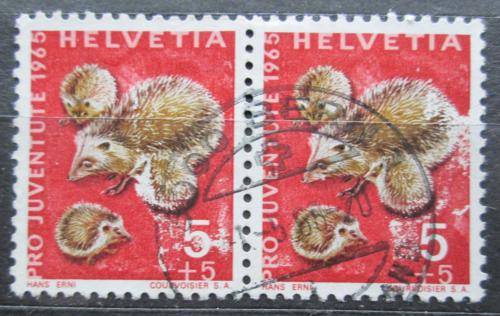 Poštovní známky Švýcarsko 1965 Ježek západní pár Mi# 826