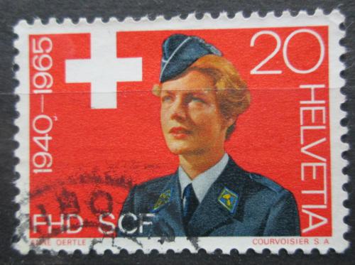 Poštovní známka Švýcarsko 1965 Dívka v uniformì Mi# 810
