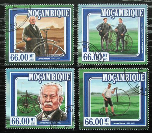 Poštovní známky Mosambik 2015 Dìjiny cyklistiky, James Moore Mi# 7795-98 Kat 15€