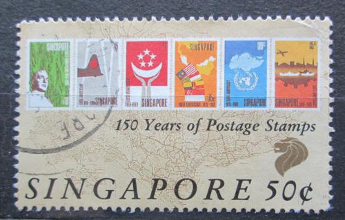 Poštovní známka Singapur 1990 První známky, 150. výroèí Mi# 594
