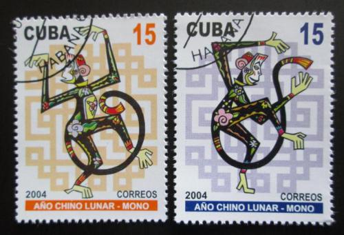 Poštovní známky Kuba 2004 Èínský nový rok, rok opice Mi# 4578-79