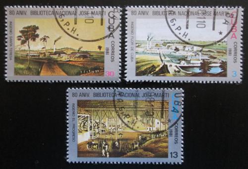 Potovn znmky Kuba 1981 Nrodn knihovna Mi# 2592-94  - zvtit obrzek