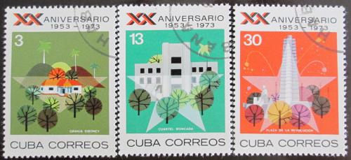 Poštovní známky Kuba 1973 Výroèí revoluce Mi# 1887-89