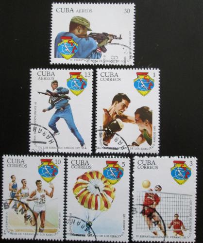 Poštovní známky Kuba 1977 Vojenská spartakiáda Mi# 2241-46