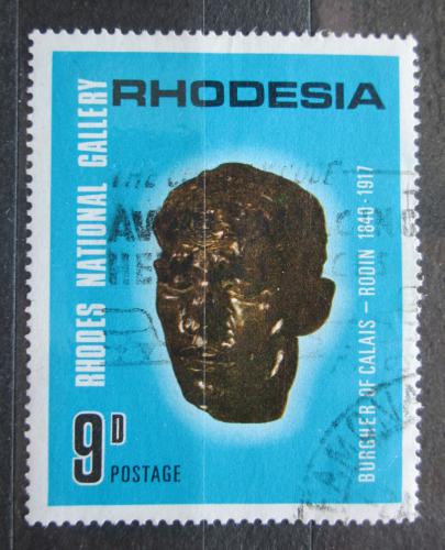 Poštovní známka Rhodésie, Zimbabwe 1967 Bronzová hlava, Auguste Rodin Mi# 63