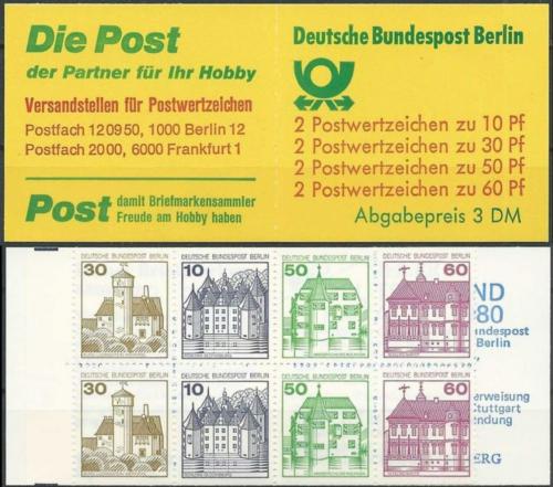 Sešitek Západní Berlín 1980 Hrady sešitek Mi# MH 12 a Kat 15.20€