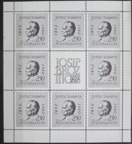 Poštovní známky Jugoslávie 1980 Prezident Josip Broz Tito Mi# 1830 Bogen