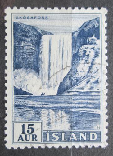 Poštovní známka Island 1956 Vodopády Skógafoss Mi# 303