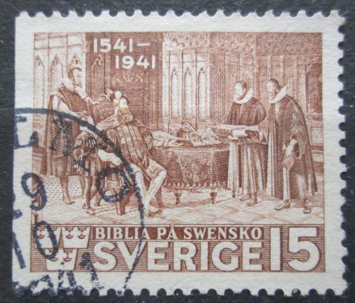 Poštovní známka Švédsko 1941 První švédská bible Mi# 281 Dl