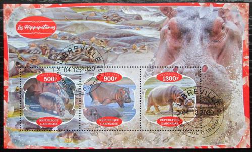 Poštovní známky Gabon 2020 Hroši Mi# N/N