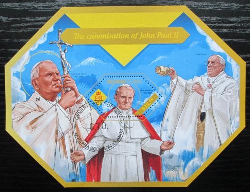 Poštovní známka Šalamounovy ostrovy 2014 Papež Jan Pavel II Mi# Block 318 Kat 12€
