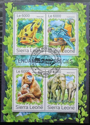 Poštovní známky Sierra Leone 2016 Ohrožená fauna Mi# 7953-56 Kat 11€