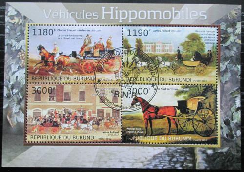 Poštovní známky Burundi 2012 Poštovní dostavníky, umìní Mi# 2878-81 Kat 10€