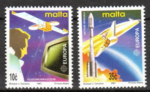 Poštovní známky Malta 1991 Evropa CEPT, prùzkum vesmíru Mi# 854-55