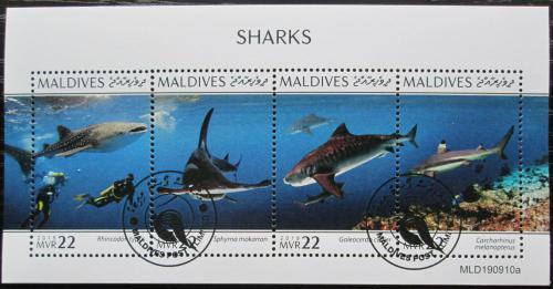 Poštovní známky Maledivy 2020 Žraloci Mi# 8844-47 Kat 11€