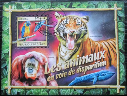 Poštovní známka Guinea 2016 Ohrožená fauna Mi# Block 2664 Kat 16€