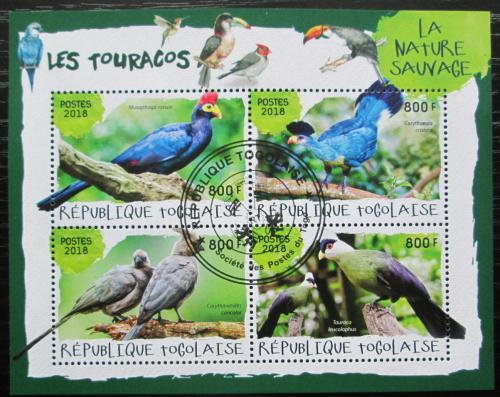 Poštovní známky Togo 2018 Turakové Mi# Block 1626 Kat 7€