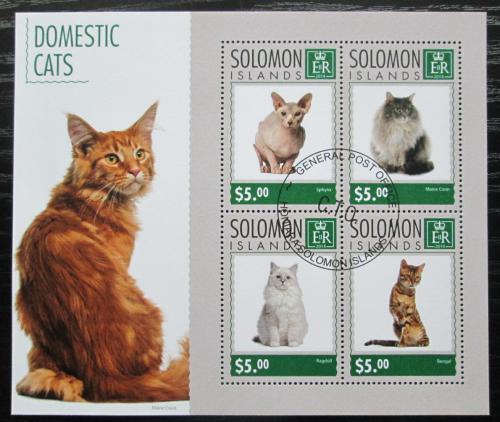 Poštovní známky Šalamounovy ostrovy 2014 Koèky Mi# 2952-55 Kat 7€