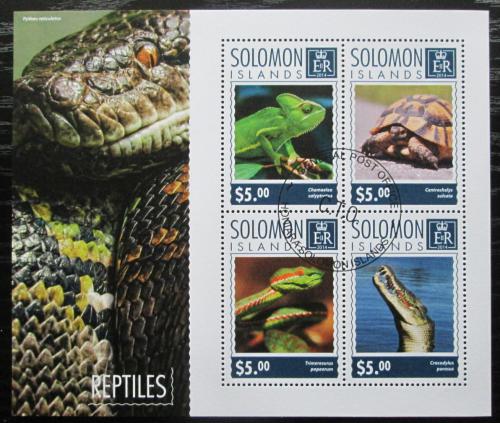 Poštovní známky Šalamounovy ostrovy 2014 Obojživelníci a plazi Mi# 2907-10 Kat 7€