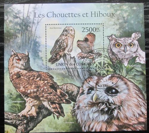 Poštovní známka Komory 2011 Sovy Mi# Block 629 Kat 13€