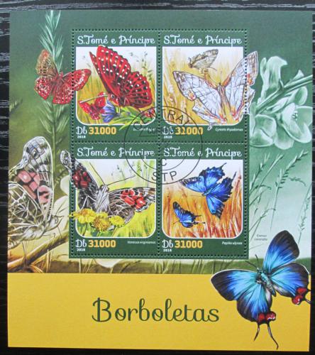 Poštovní známky Svatý Tomáš 2016 Motýli Mi# 6626-29 Kat 12€