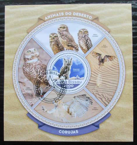 Poštovní známka Guinea-Bissau 2016 Pouštní sovy Mi# Block 1525 Kat 11€