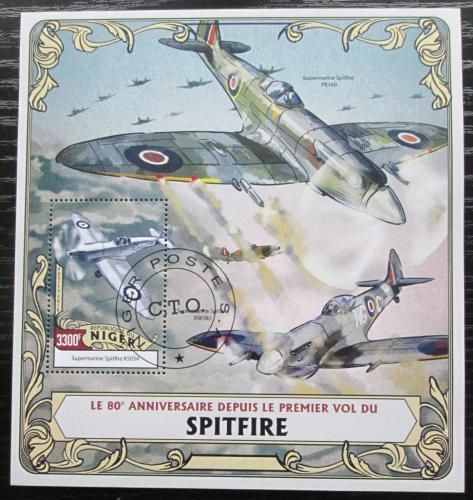 Poštovní známka Niger 2016 Letadla Spitfire Mi# Block 510 Kat 13€