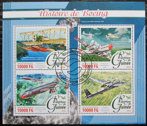 Poštovní známky Guinea 2016 Historie letadel Boeing Mi# 11706-09 Kat 16€