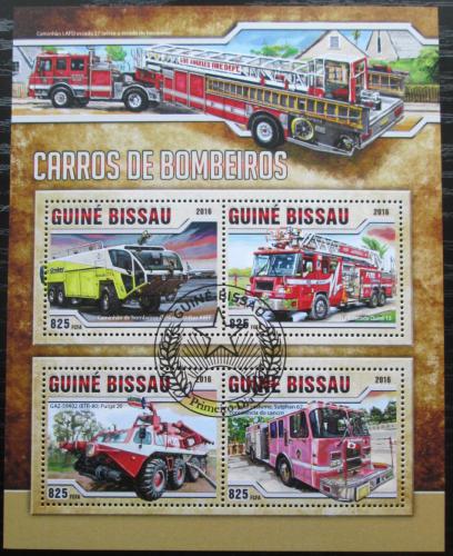 Poštovní známky Guinea-Bissau 2016 Hasièská auta Mi# 8753-56 Kat 12.50€