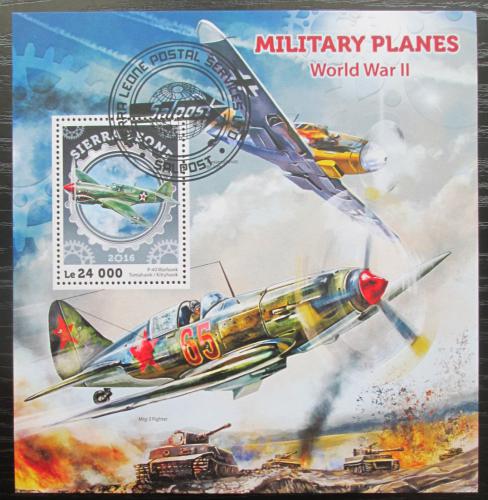 Poštovní známka Sierra Leone 2016 Váleèná letadla Mi# Block 964 Kat 11€