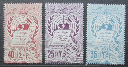 Poštovní známky Sýrie, UAR 1958 Deklarace lidských práv, 10. výroèí Mi# V 30-32