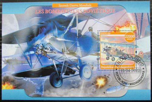 Poštovní známka Madagaskar 2020 Sovìtské bombardéry Mi# N/N