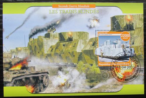 Poštovní známka Madagaskar 2020 Vojenské vlaky Mi# N/N