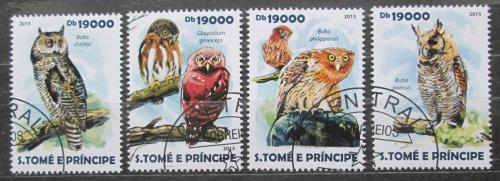 Poštovní známky Svatý Tomáš 2015 Sovy Mi# 6161-64 Kat 7.50€ 