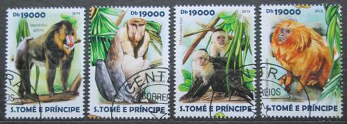 Poštovní známky Svatý Tomáš 2015 Opice Mi# 6186-89 Kat 7.50€