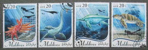 Poštovní známky Maledivy 2020 Vodní dinosauøi Mi# 9150-53 Kat 11€