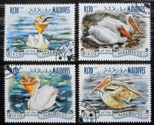 Poštovní známky Maledivy 2014 Pelikáni Mi# 5485-88 Kat 10€