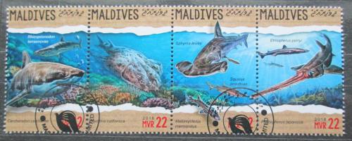 Poštovní známky Maledivy 2018 Žraloci Mi# 7258-61 Kat 11€