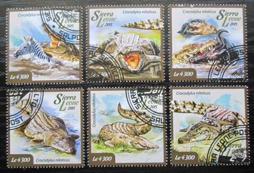 Poštovní známky Sierra Leone 2015 Krokodýl nilský Mi# 5970-75 Kat 11.50€