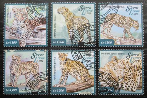 Poštovní známky Sierra Leone 2015 Levhart africký Mi# 6066-71 Kat 11.50€