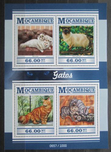 Poštovní známky Mosambik 2015 Koèky Mi# 8024-27 Bogen Kat 15€