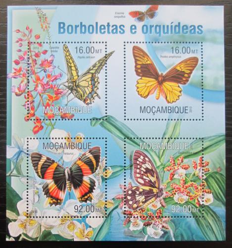 Poštovní známky Mosambik 2013 Motýli a orchideje Mi# 6647-50 Kat 13€