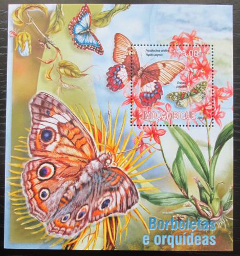Poštovní známka Mosambik 2013 Motýli a orchideje Mi# Block 769 Kat 10€ 