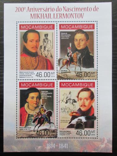 Poštovní známky Mosambik 2014 Michail Lermontov, básník Mi# 7100-03 Kat 11€