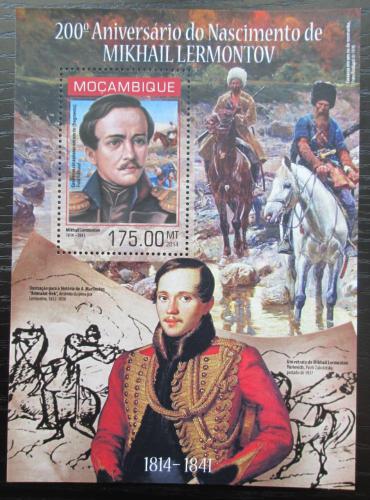 Poštovní známka Mosambik 2014 Michail Lermontov, básník Mi# Block 860 Kat 10€
