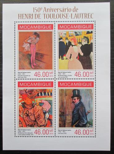 Poštovní známky Mosambik 2014 Umìní, Henri de Toulouse-Lautrec Mi# 7110-13 Kat 11€