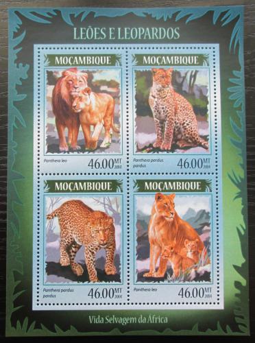 Poštovní známky Mosambik 2014 Lvi a levharti Mi# 7370-73 Kat 11€