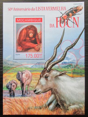 Poštovní známka Mosambik 2014 Ohrožená fauna Mi# Block 877 Kat 10€